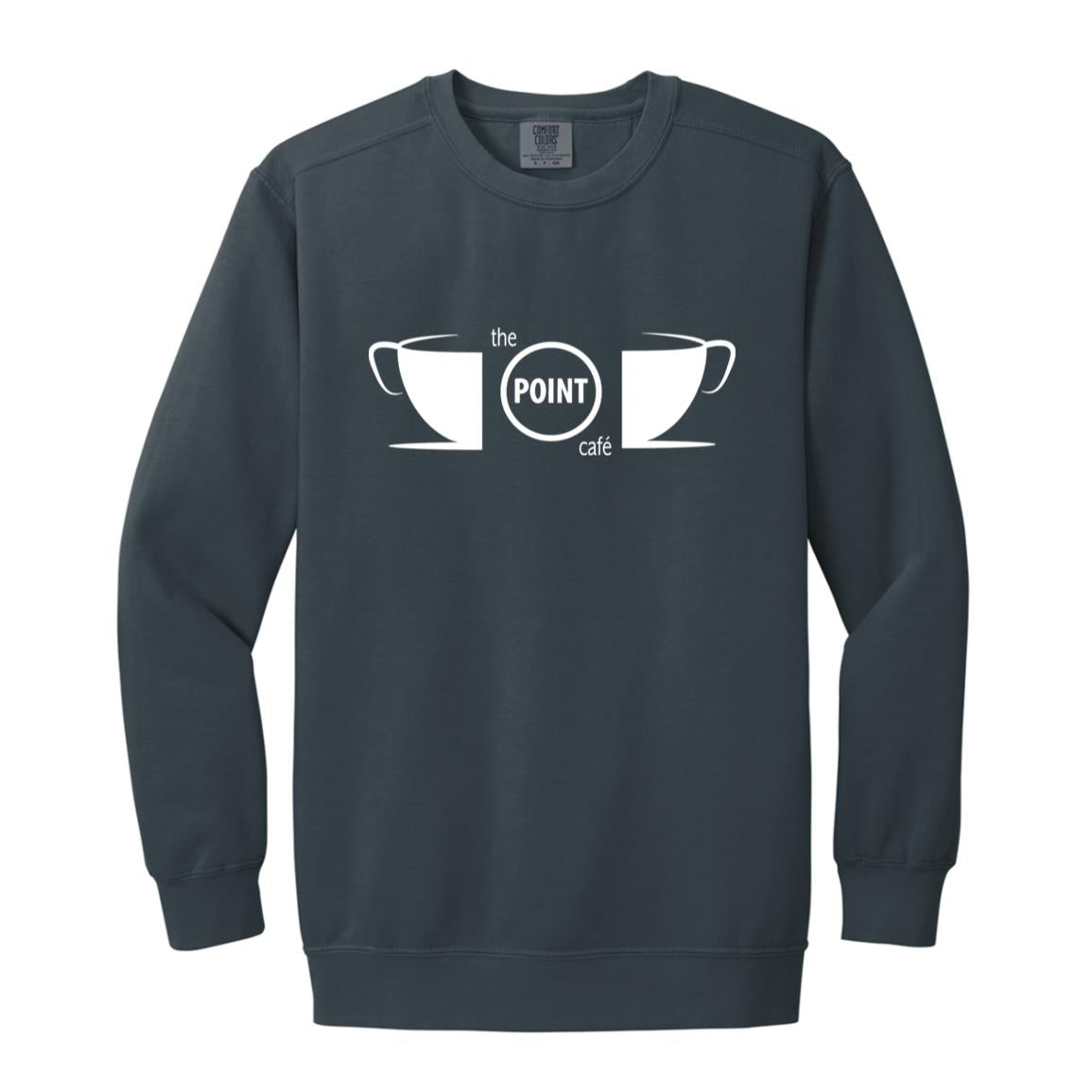 The Point Cafe Garment-Dyed Adult Crewneck Sweatshirt