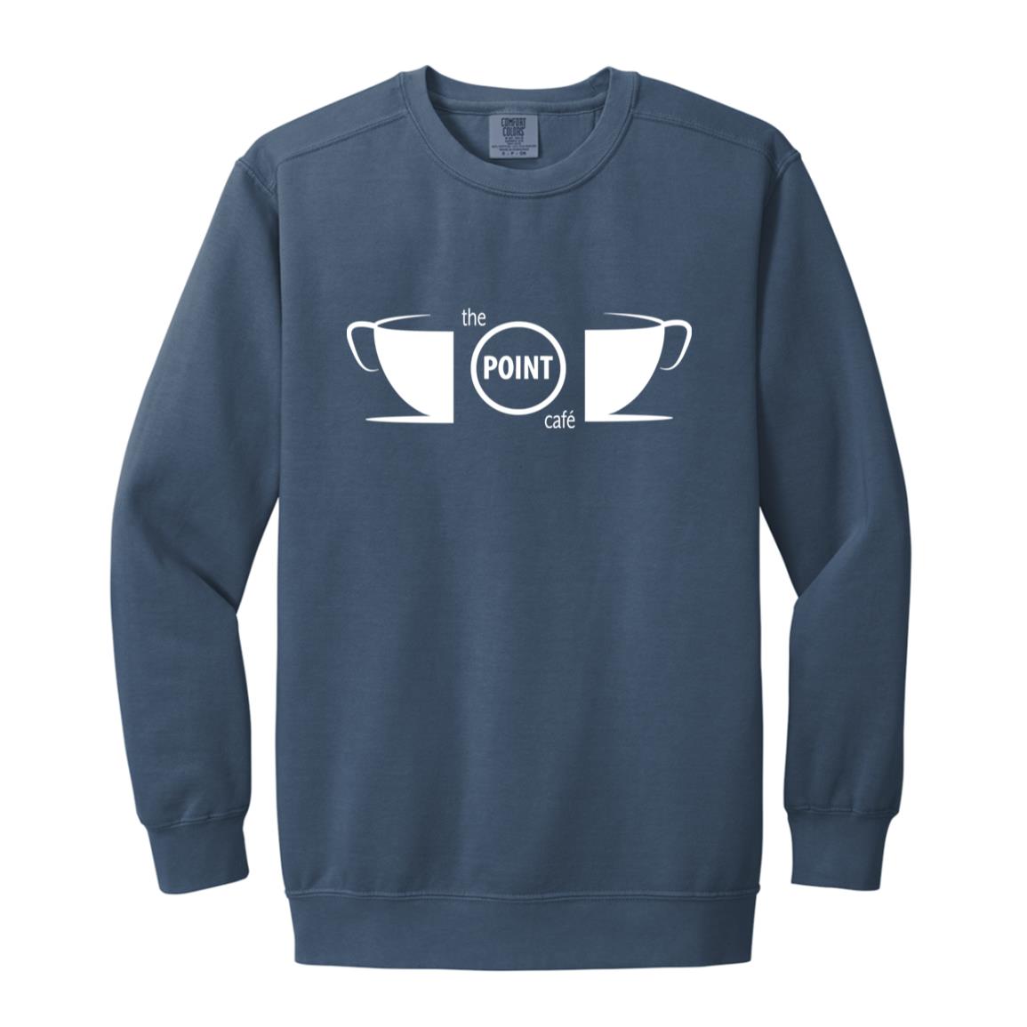 The Point Cafe Garment-Dyed Adult Crewneck Sweatshirt